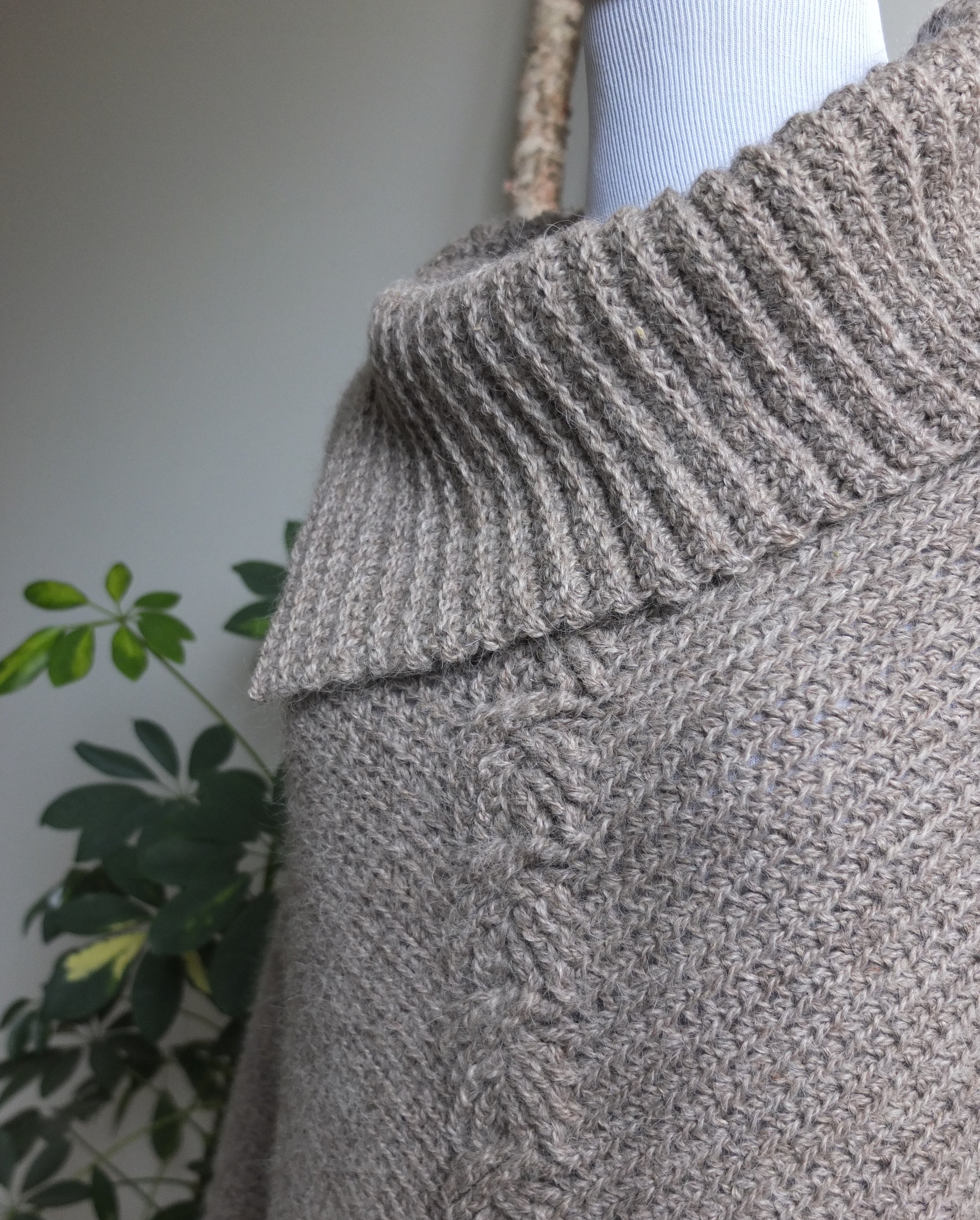 COBBLESTONE Collar Poncho | Natural Grey Brown | Alpaca & Wool ...