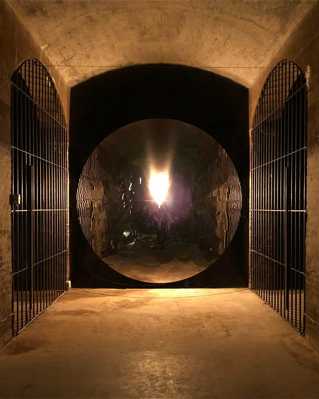 Fire and water. Jeppe Hein&rsquo;s installation &ldquo;The Only Way In Is Out,&rdquo; at the contemporary art venue Cisternerne, an underground, former water cistern. 👩&zwj;🎨 💦 @cisternerne