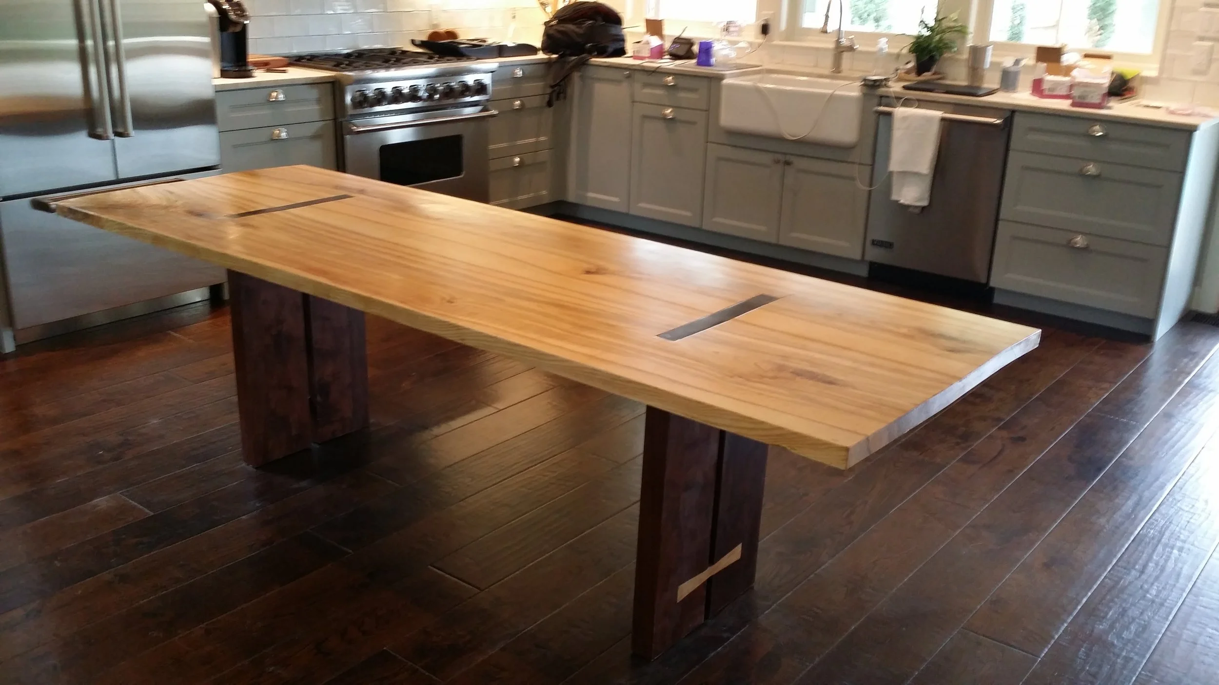 Ash &amp; walnut with split leg and sycamore bowtie connection 