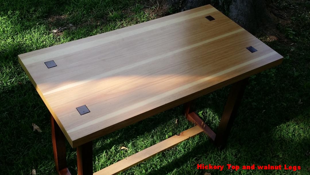  Hickory top /walnut legs &amp; oak stretcher 