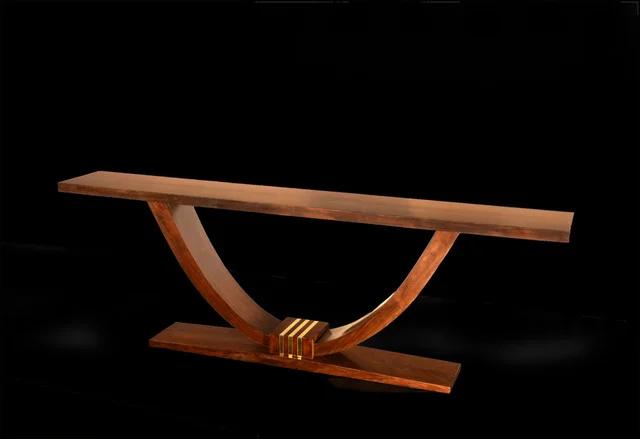   8’x14”x32” Black Walnut w/brass inlay  