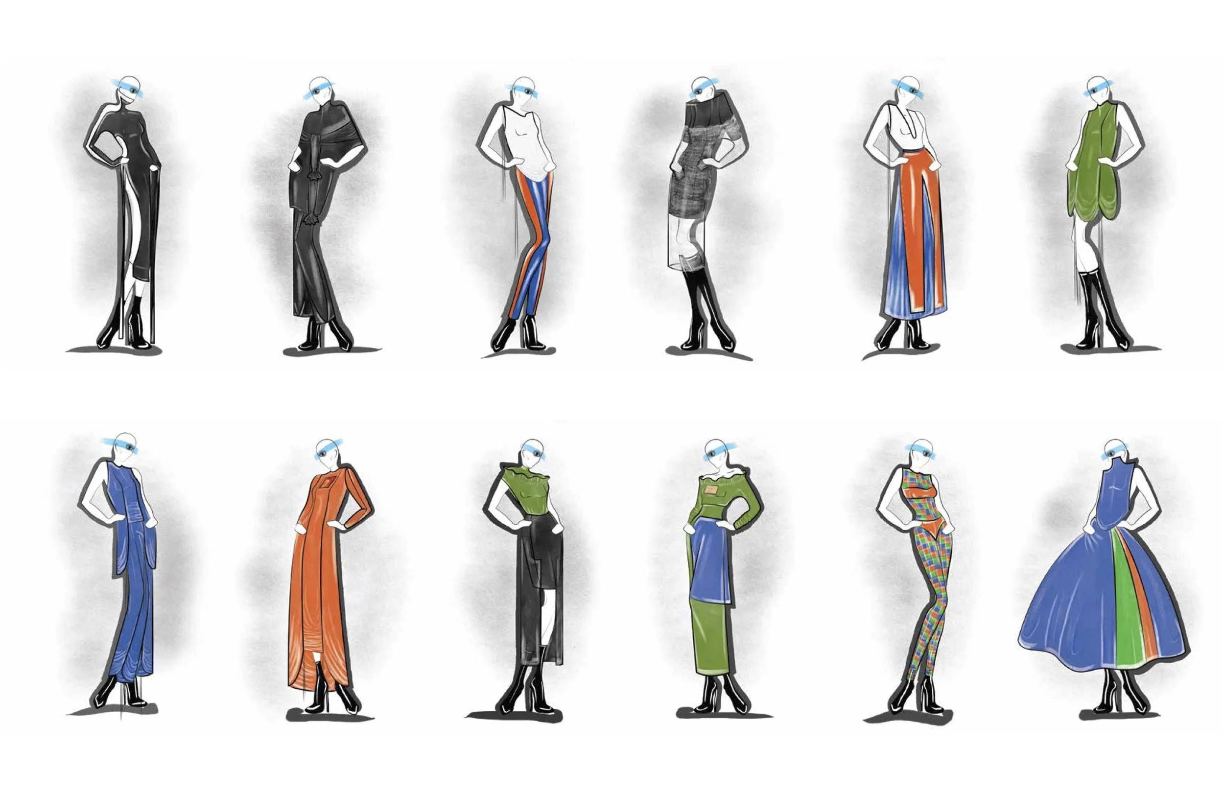  A collection based around a limited color palette —regimented psychedelia 