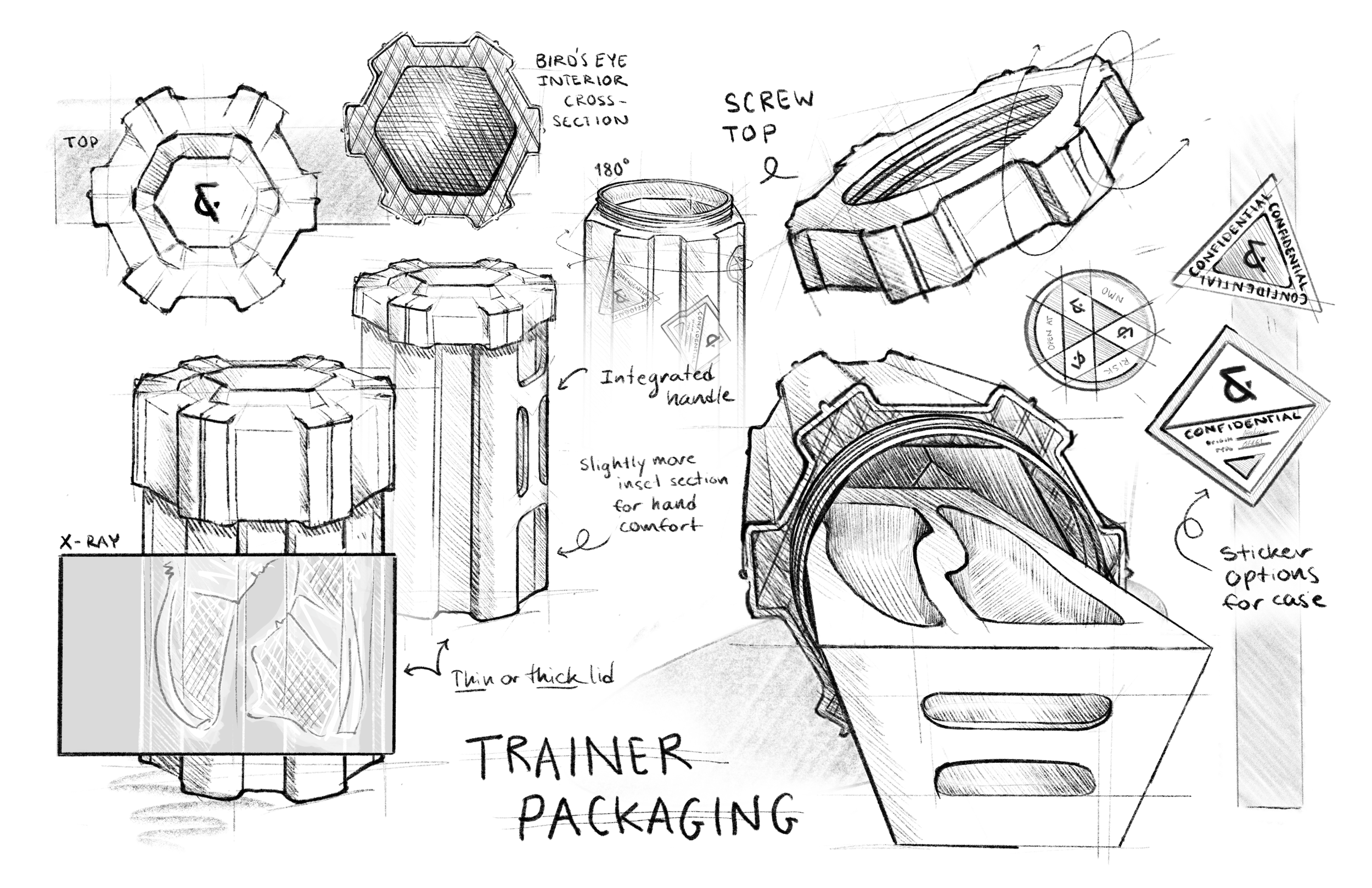The HEX BOX, a radical vessel that goes beyond the normal shoebox. From first concepts to final renderings.