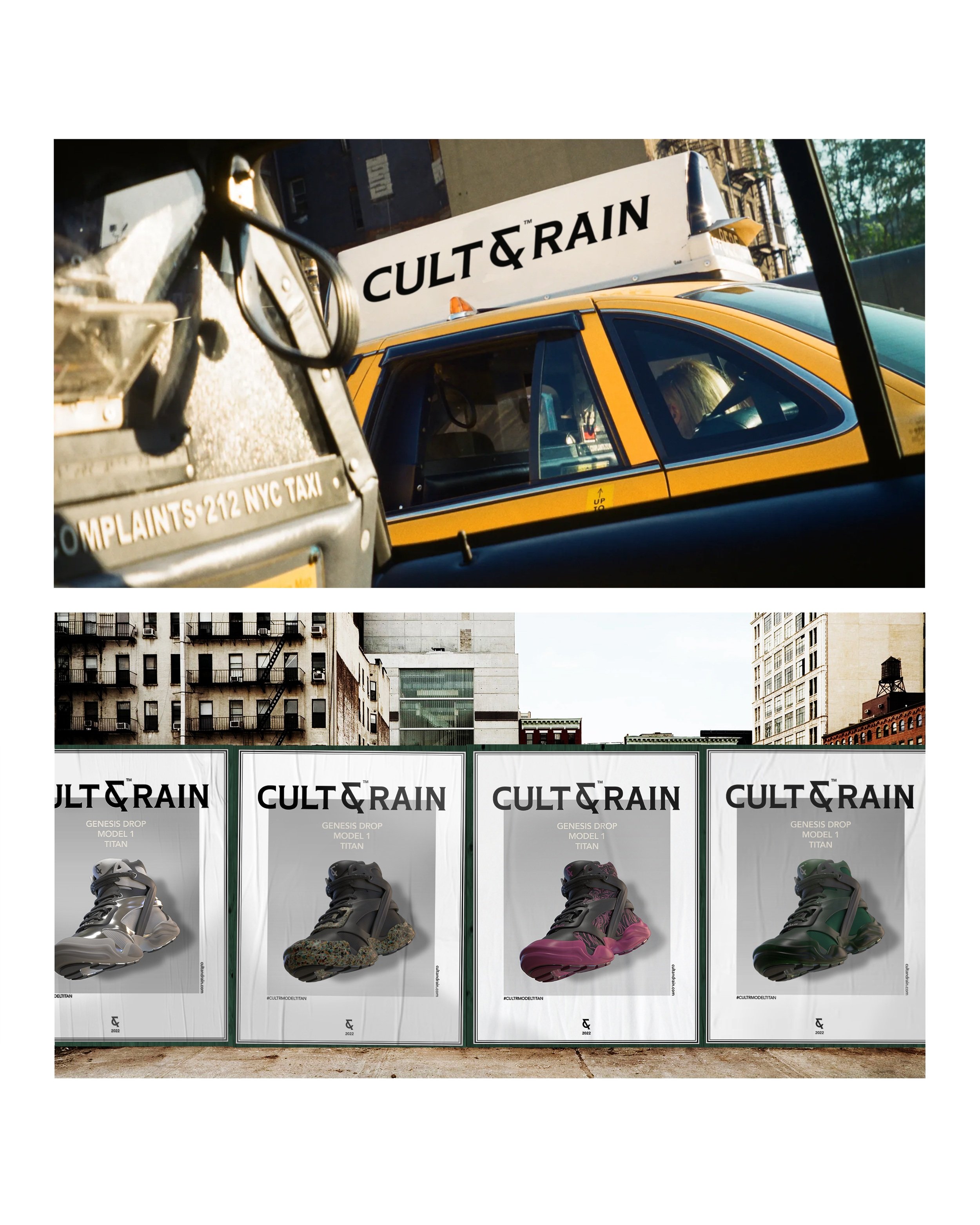 Superimposed advertisements in major cities around the world promoting the Genesis collection.