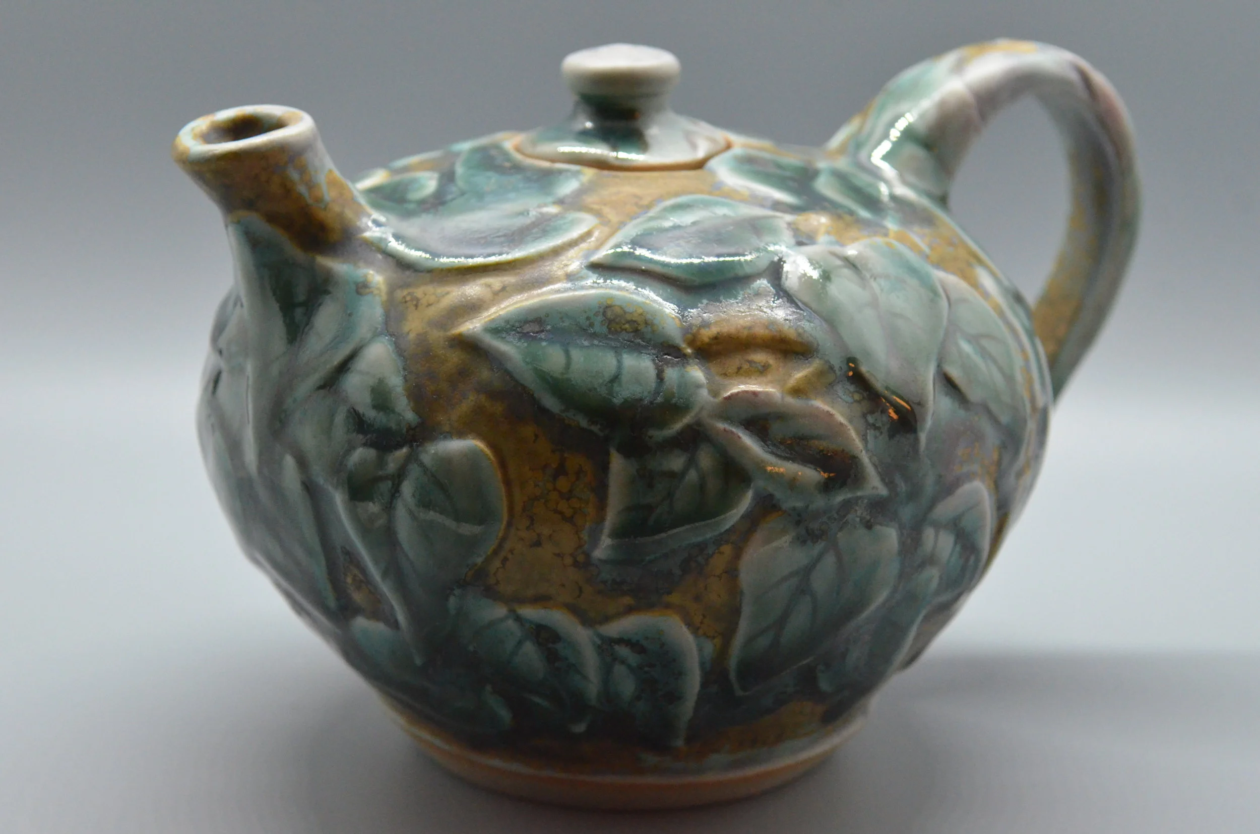 Carved Leaf Teapot