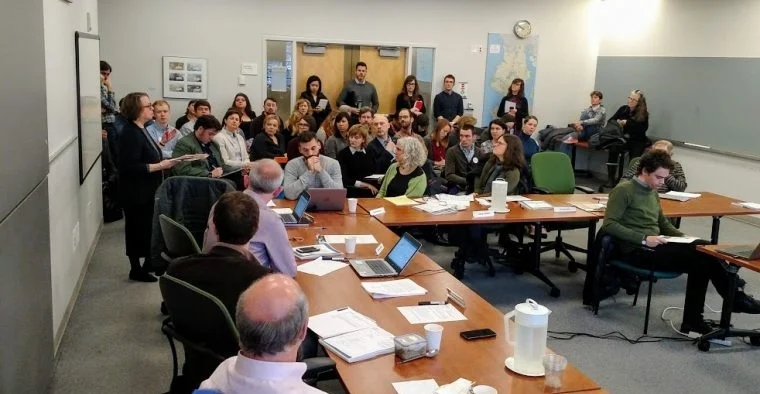  Community Package Coalition members at a Seattle Design Commission meeting. 