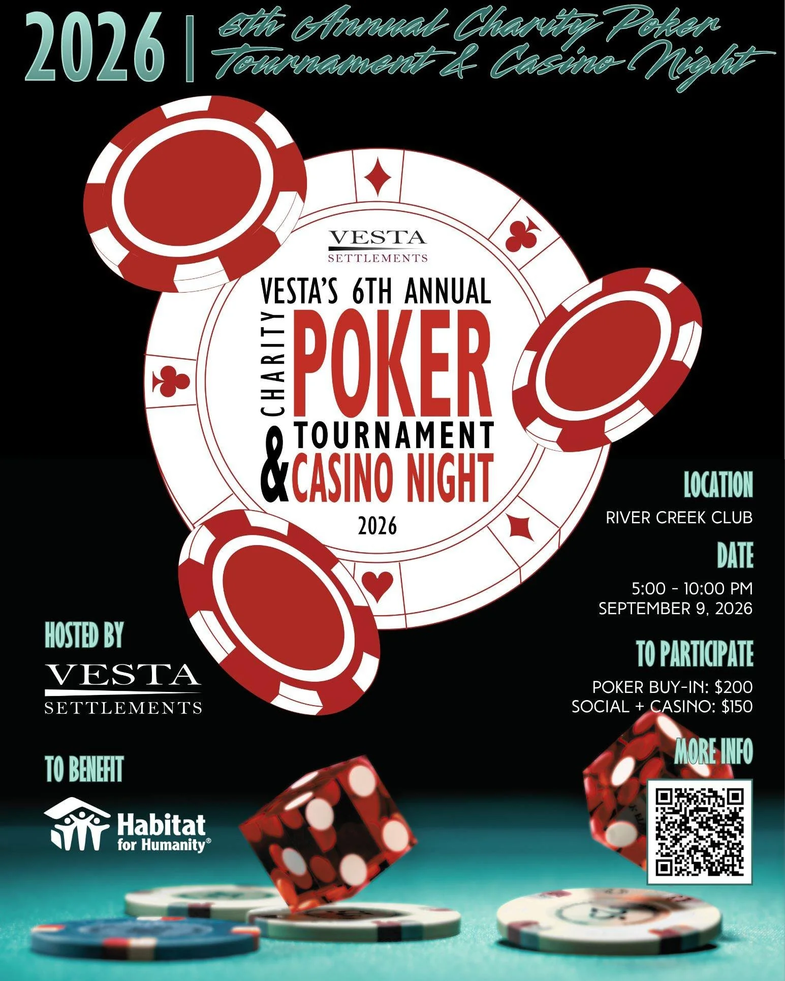 &spades;️ POKER FOR HUMANITY IS BACK! &spades;️

Think you&rsquo;ve got what it takes to go all in for a great cause? 🃏

Join Vesta Settlements for the Poker for Humanity Annual Charity Tournament, where good cards meet an even better cause! Every h