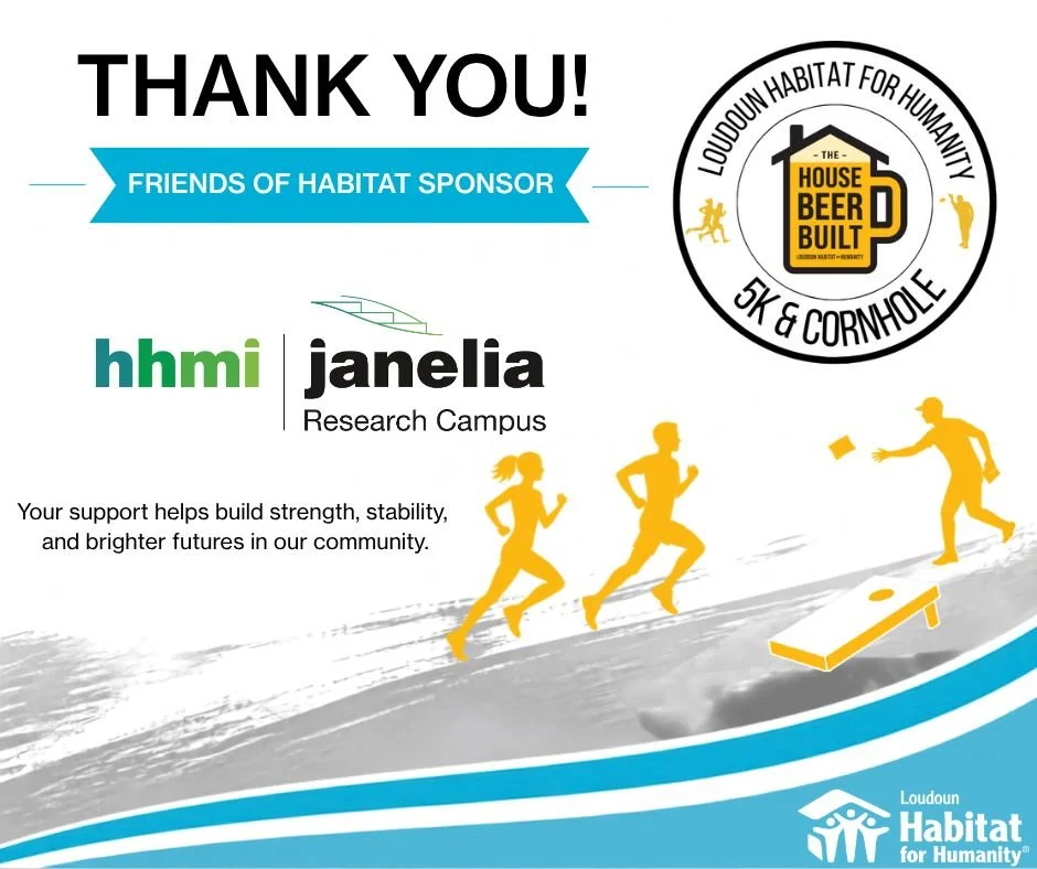 Thank You, Friends of Habitat! 🏠💛

A huge thank you to HHMI Janelia Research Campus for supporting The House Beer Built 5K &amp; Cornhole Tournament as a Friends of Habitat Sponsor! Your partnership helps make this event possible and, more importan