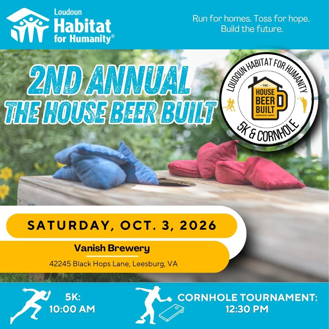 🍻 Lace up, grab your friends, and join us for The House Beer Built!

Get ready for a fun day at Vanish Brewing featuring the 5K &amp; 1-Mile Run/Walk, cornhole, great beer, raffles, and plenty of community spirit &mdash; all while supporting Loudoun