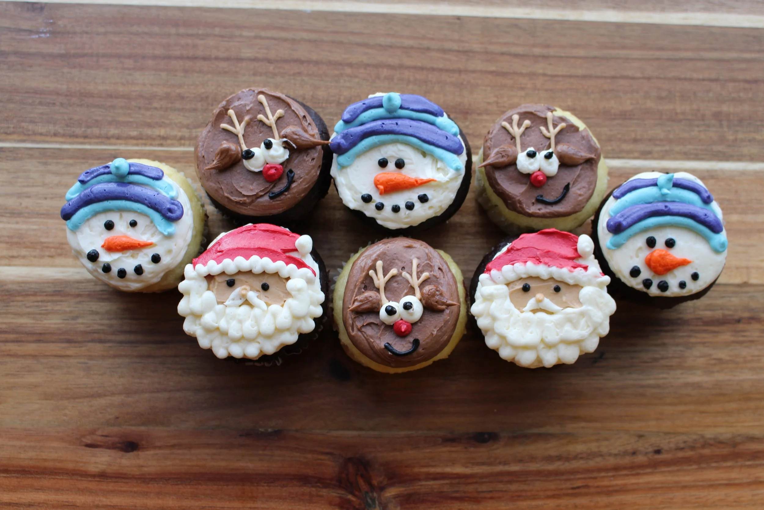 Holiday Character Cupcakes