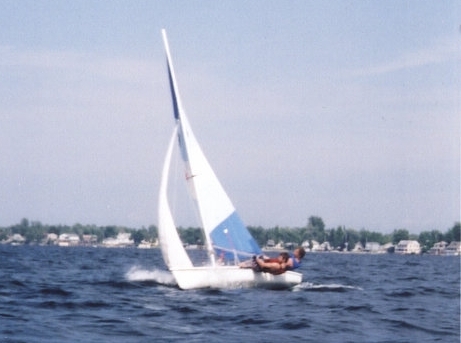 Racing a Laser at Thousand Islands, circa 2003