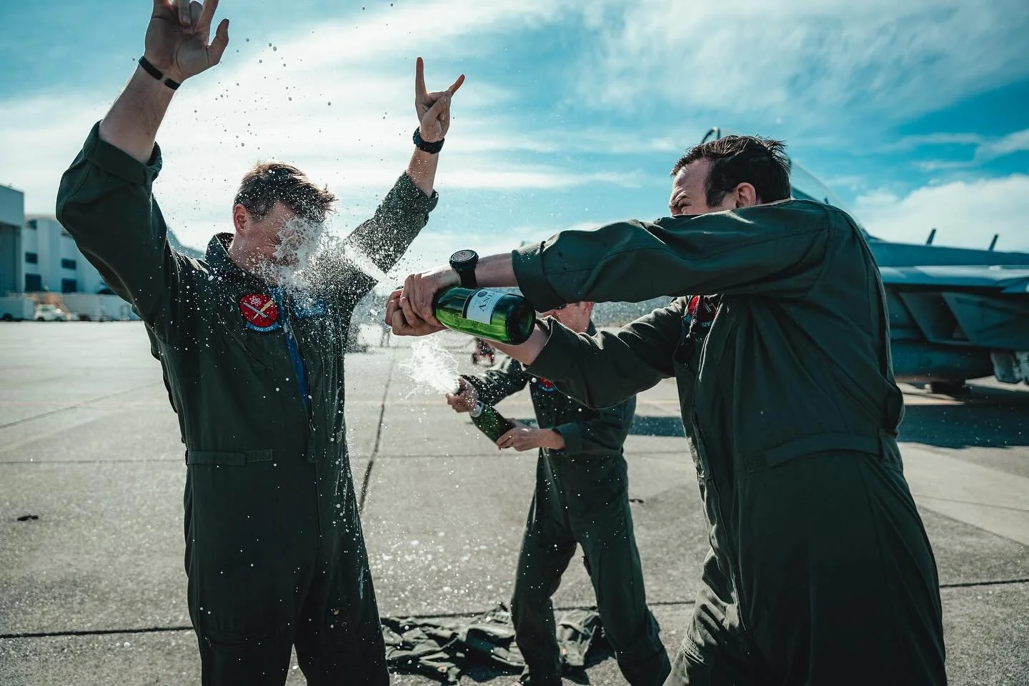 @zachfini flights brought to you by expert champagne sprayers.