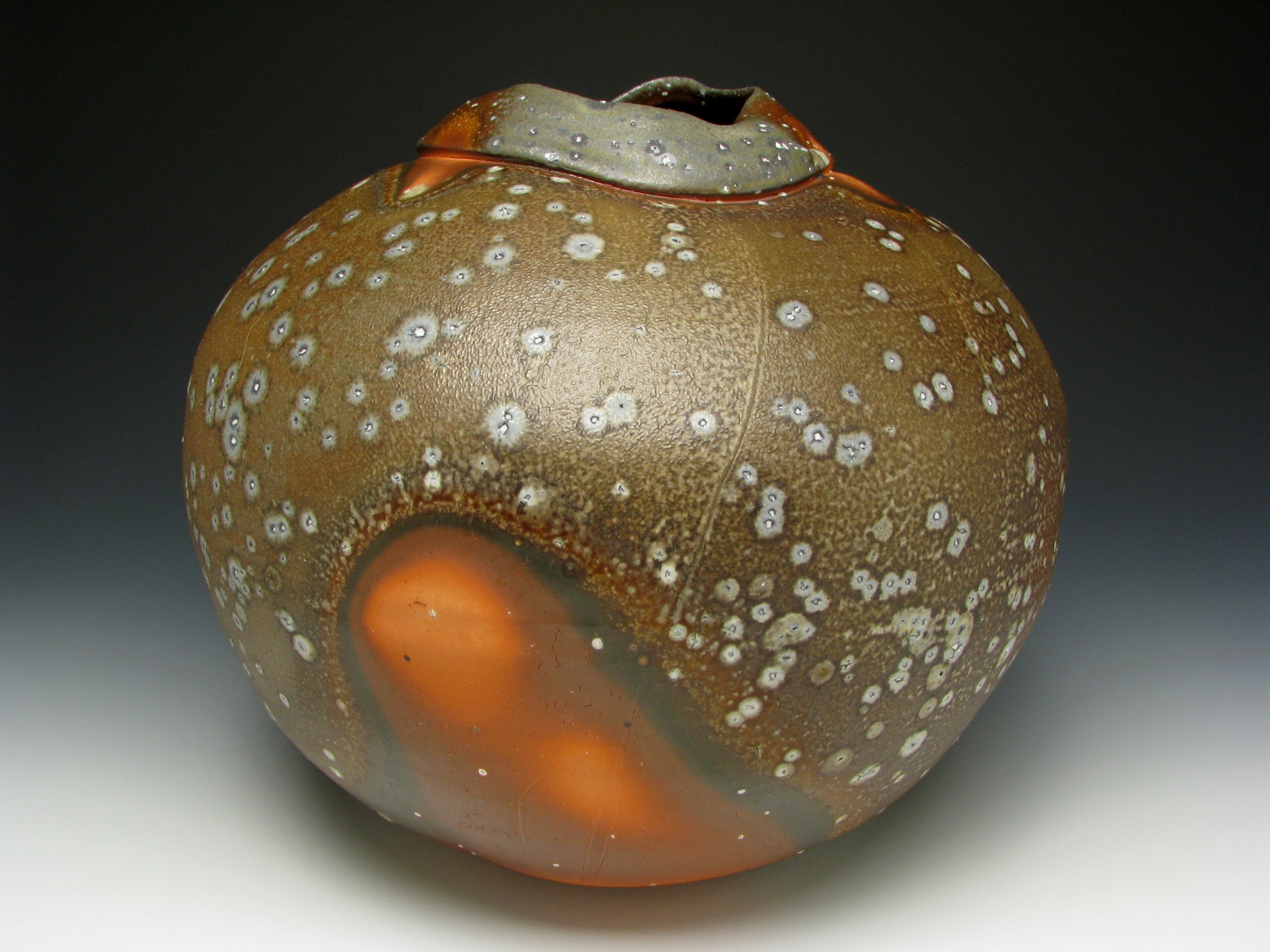 Grava - Soda Speckles Jar - Soda Fired cone 10 porcelain with Flash Slip. $600.jpg