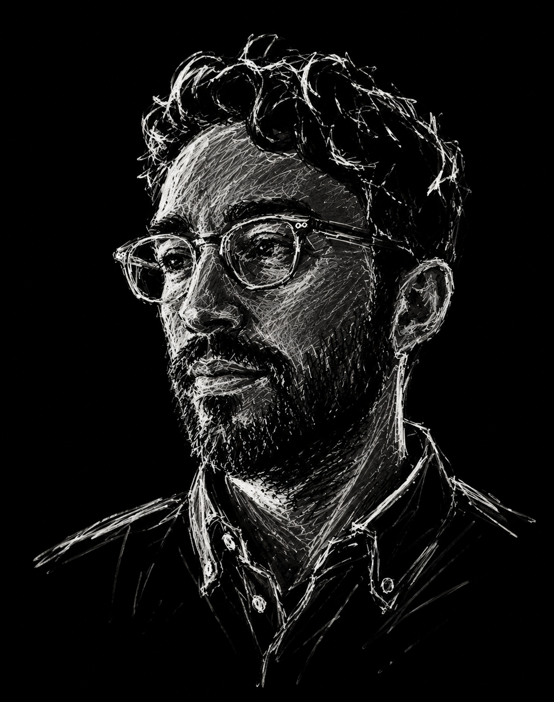 Portrait sketch of Nim Shapira