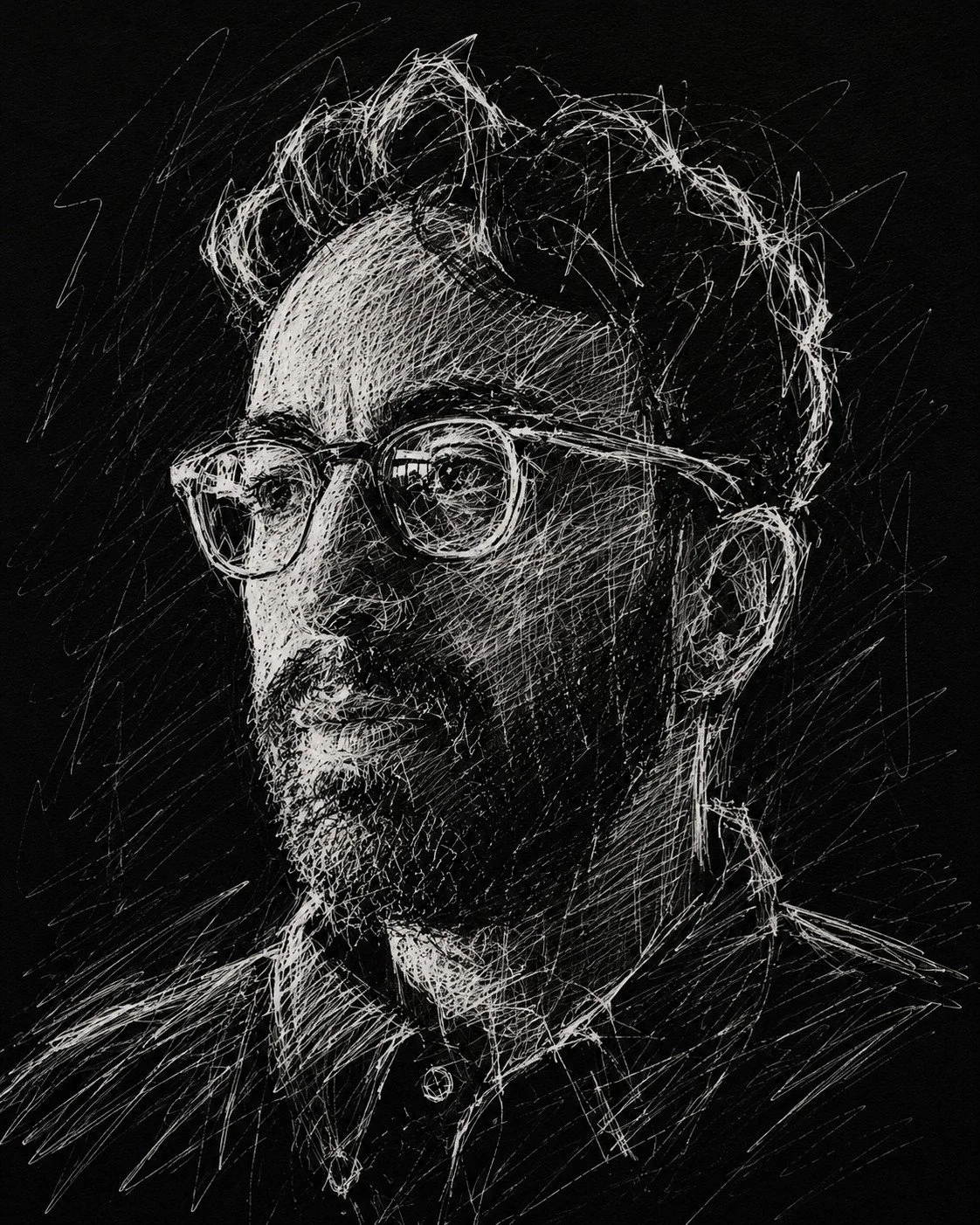 Portrait sketch of Nim Shapira