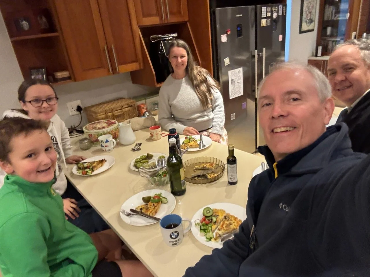 Birthday dinner with the Pereiras: (L to R) Joseph, Ellie, Nadia and Greg