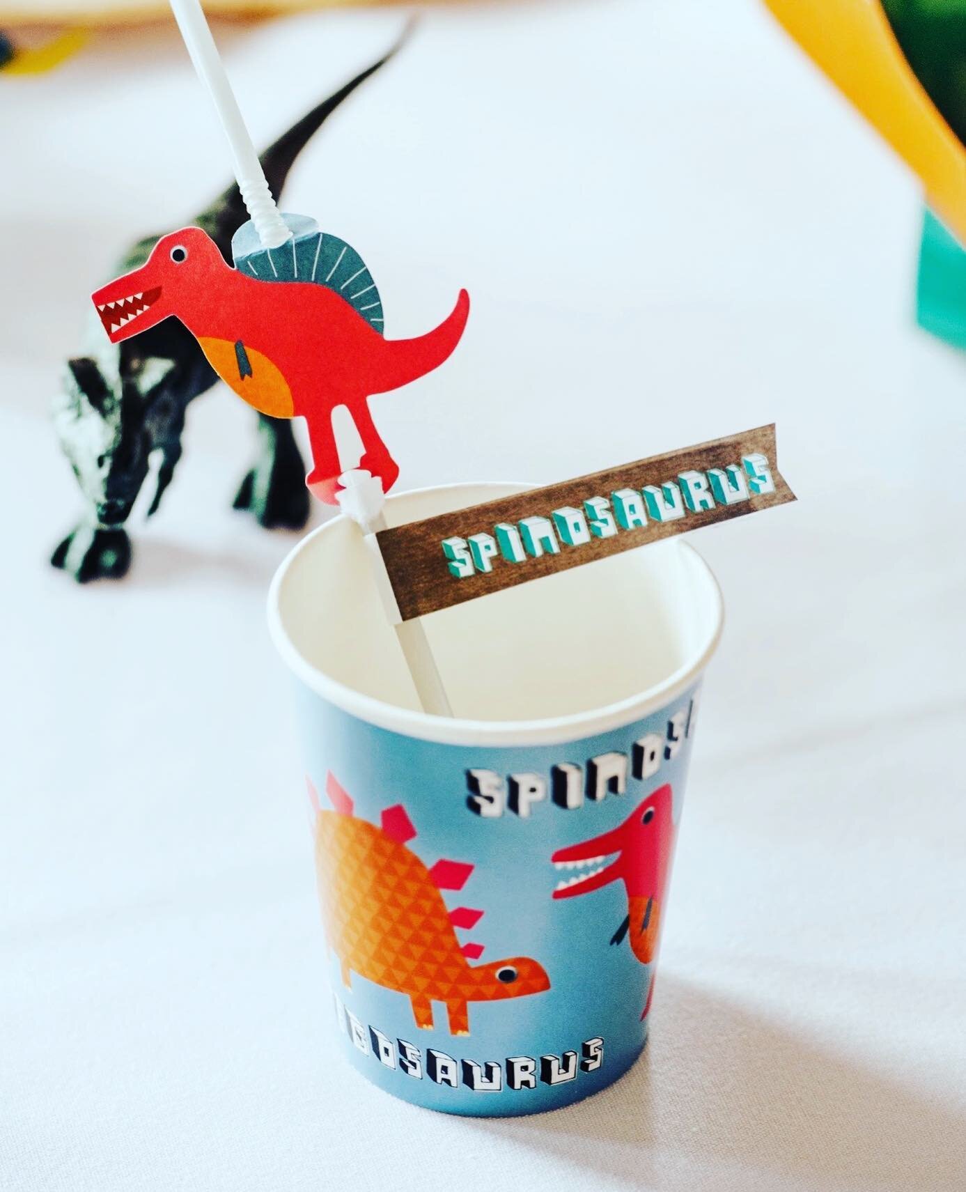 It&rsquo;s all in the detail. Cute dinosaur straws with flag details to match the dinosaur cups. 🦕