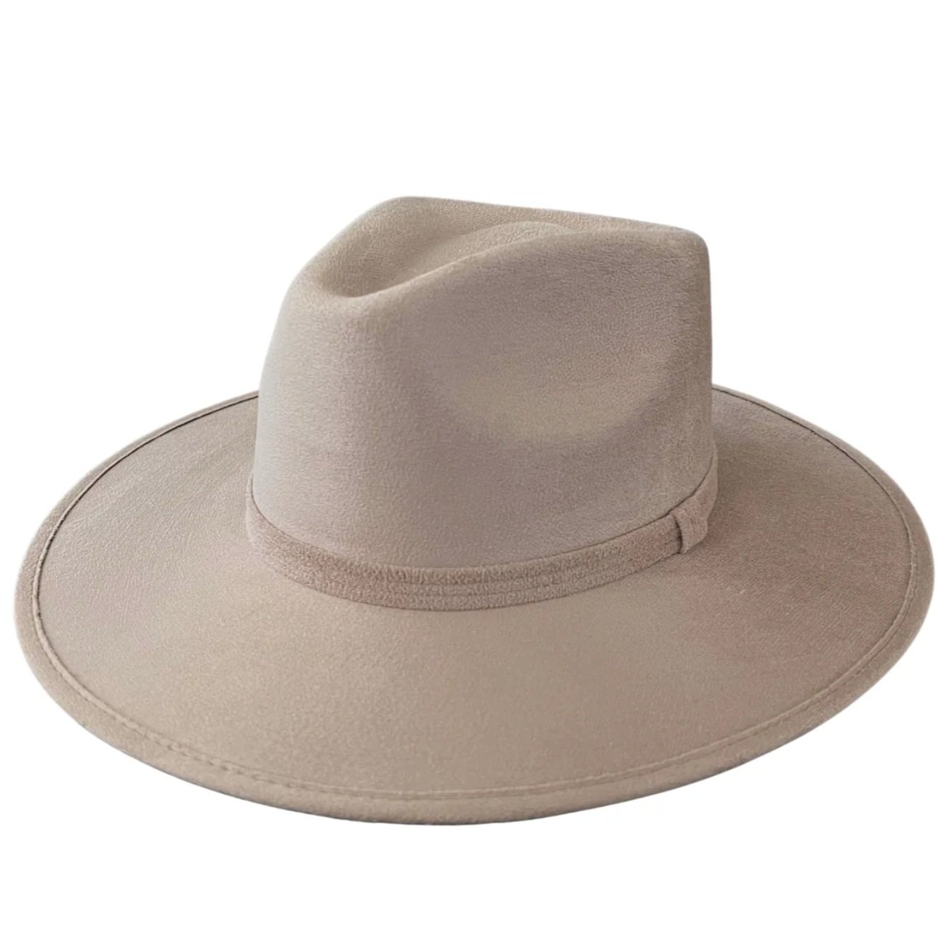 Vegan Suede Unisex Rancher Hat - Taupe