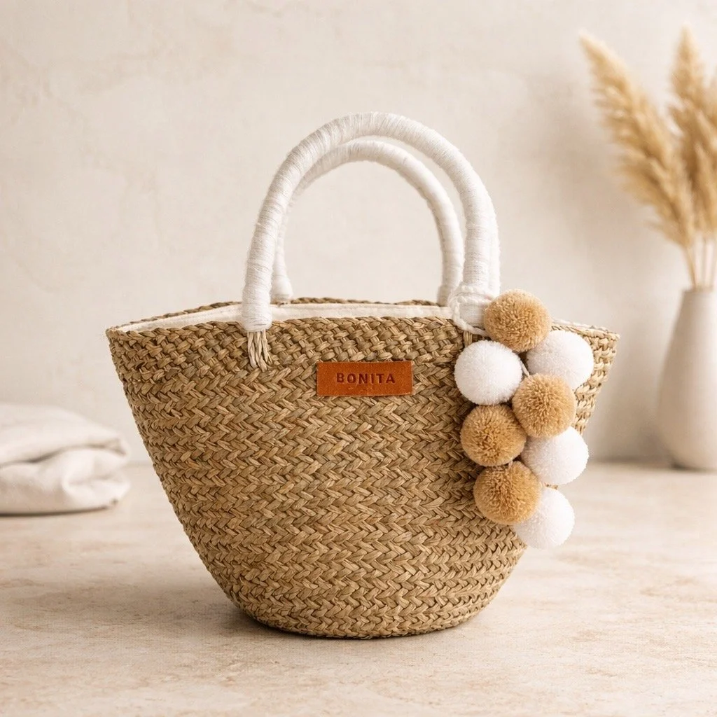 Mini Bali Pom Pom Basket