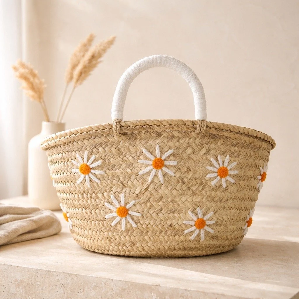 Medium Daisy Palm Basket