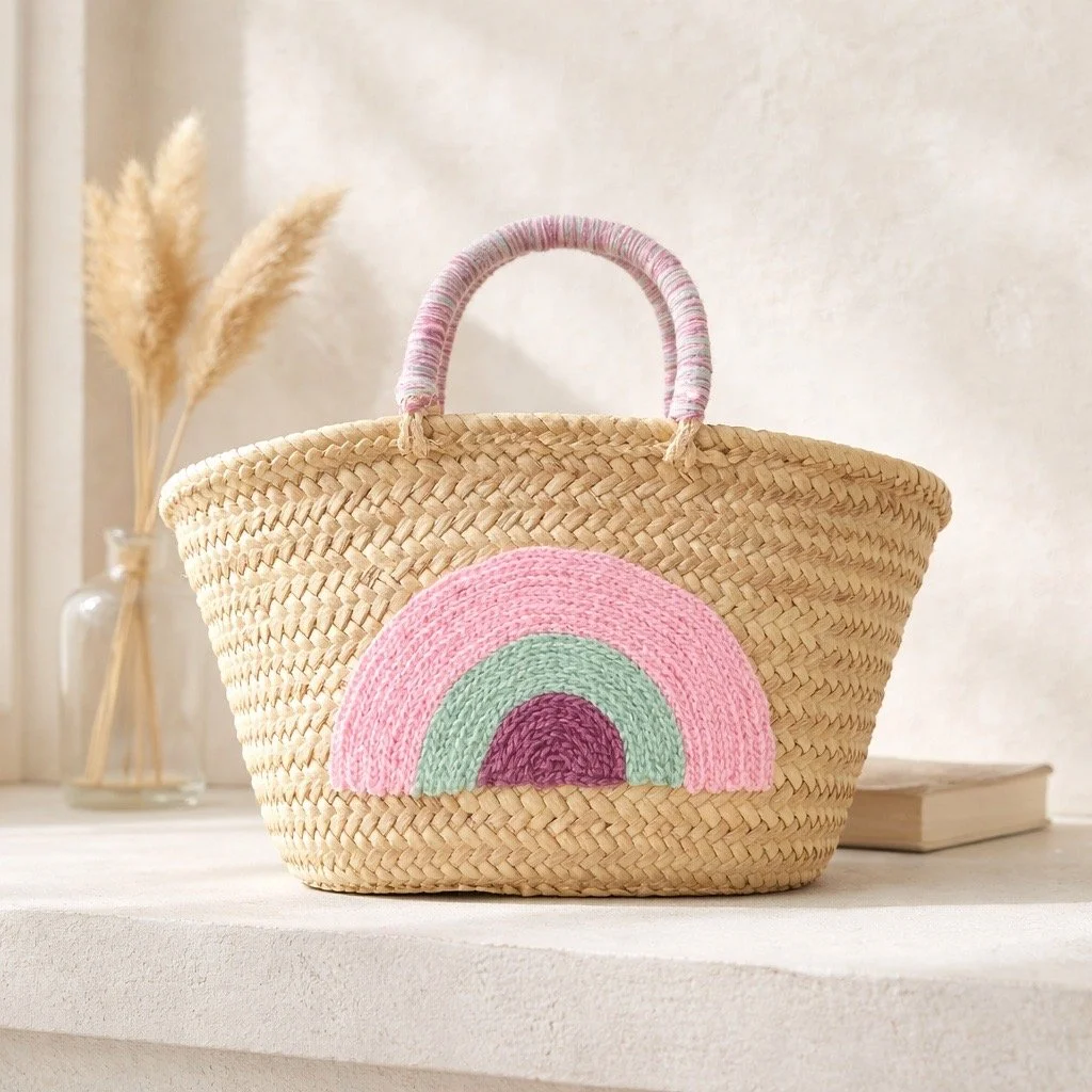 Medium Rainbow Palm Basket
