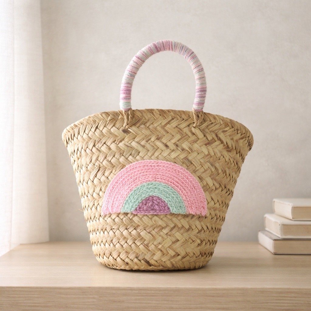Mini Rainbow Palm Basket