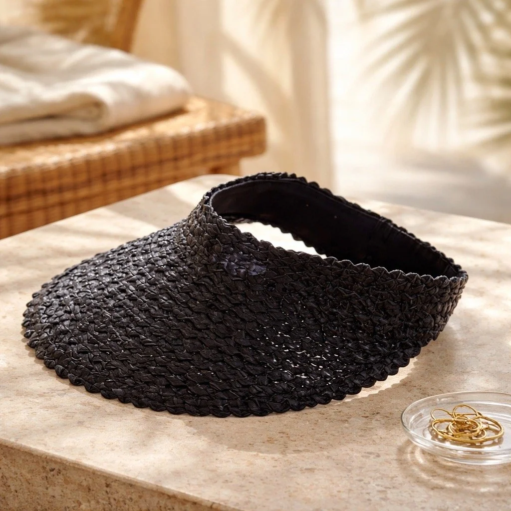 Adult Rattan Visor - Black
