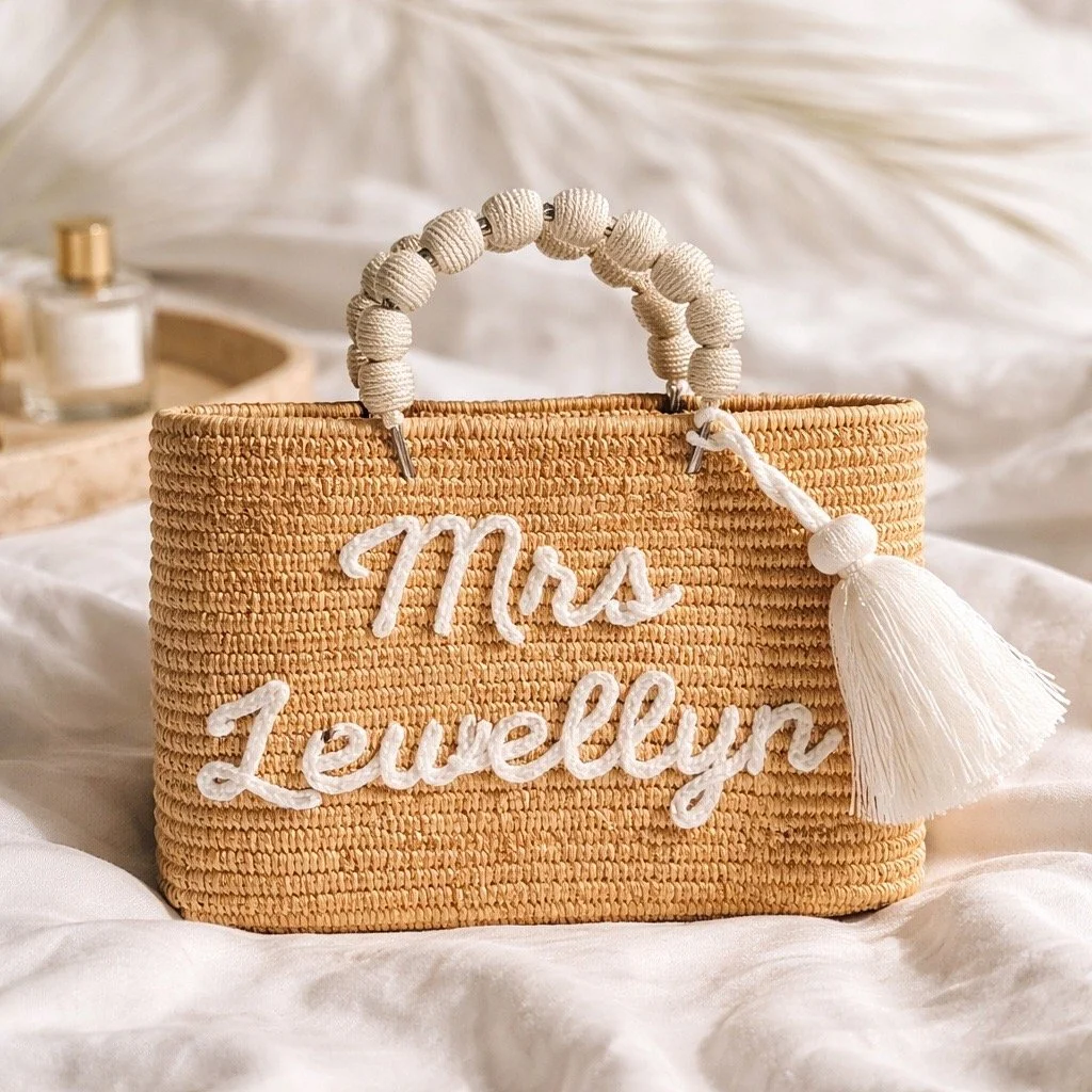 Personalised Raffia Palm Basket
