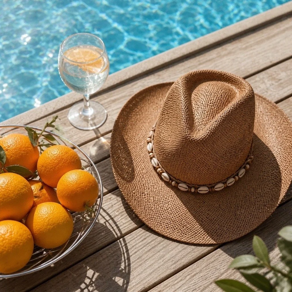 The Cowboy Hat with Shell Band - Tan