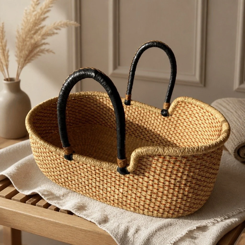 Baby Bolga Moses Basket - Isla