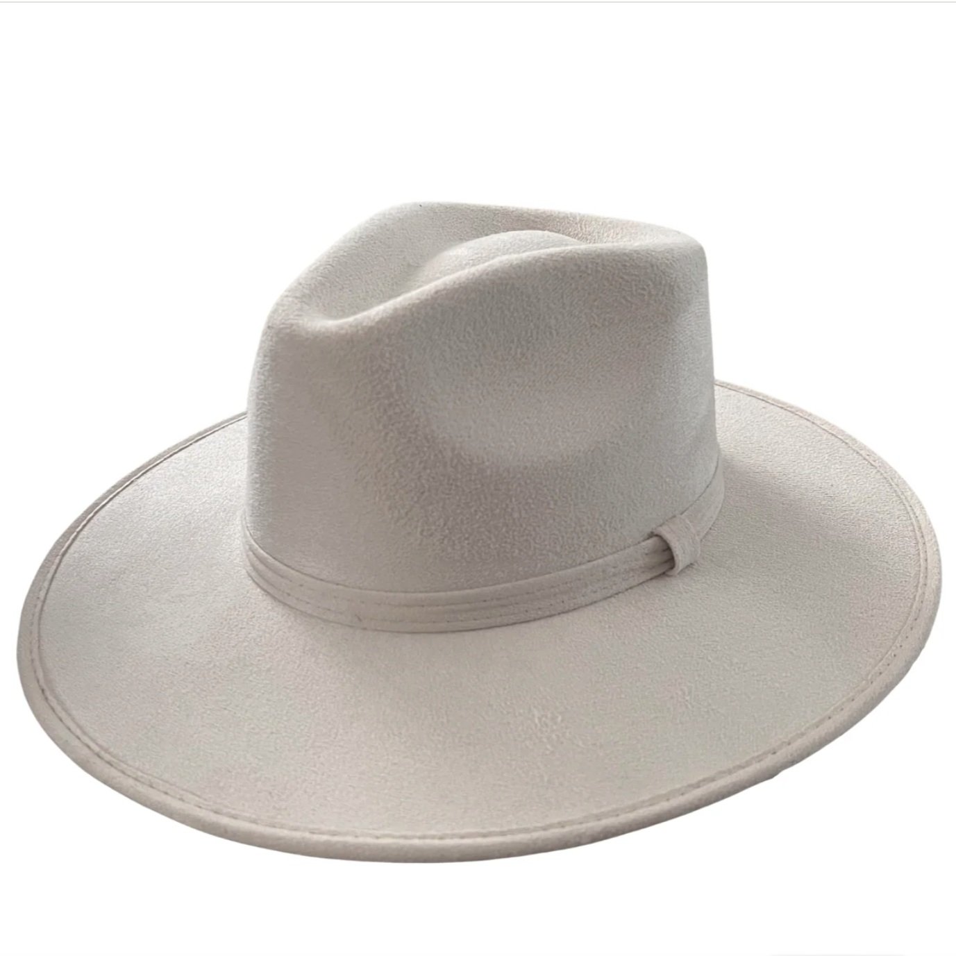 Vegan Suede Unisex Rancher Hat - Ivory
