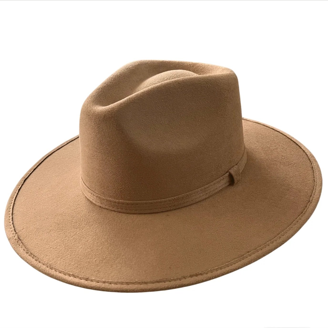 Vegan Suede Unisex Rancher Hat - Tan
