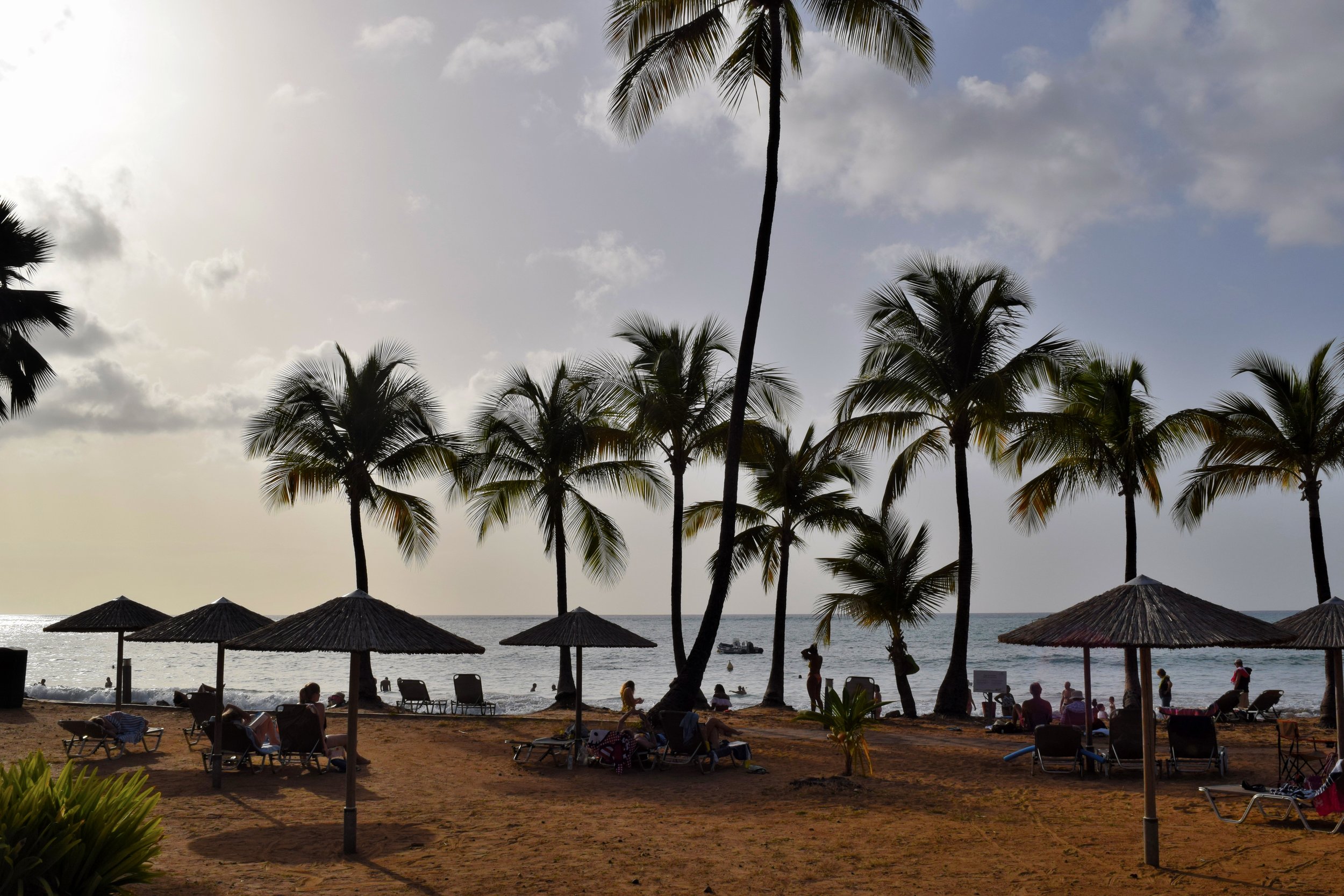 Views from the sand at Langley Resort Fort Royal in Guadeloupe.