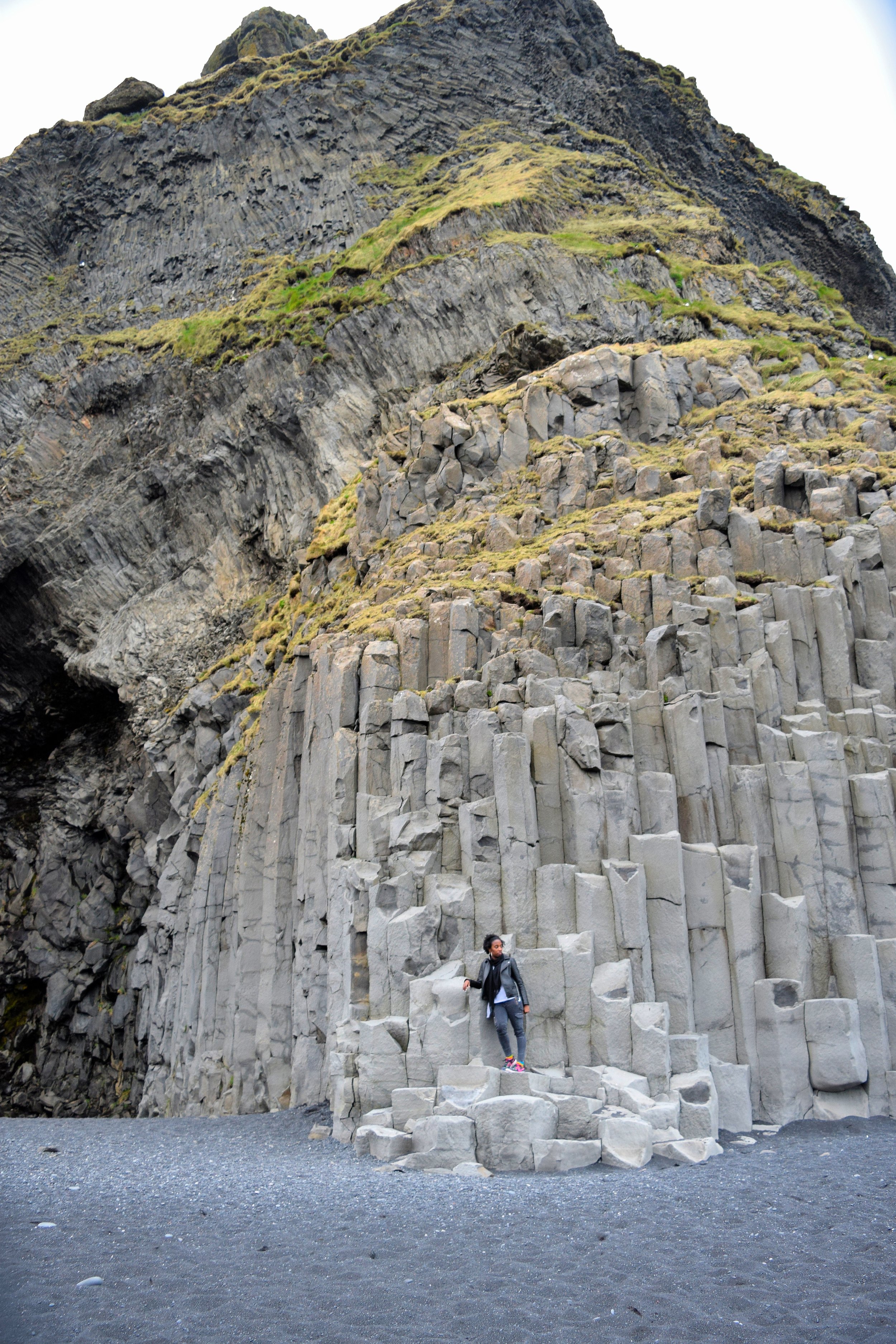 Semi on top of the world at Reynisfjara, Iceland.