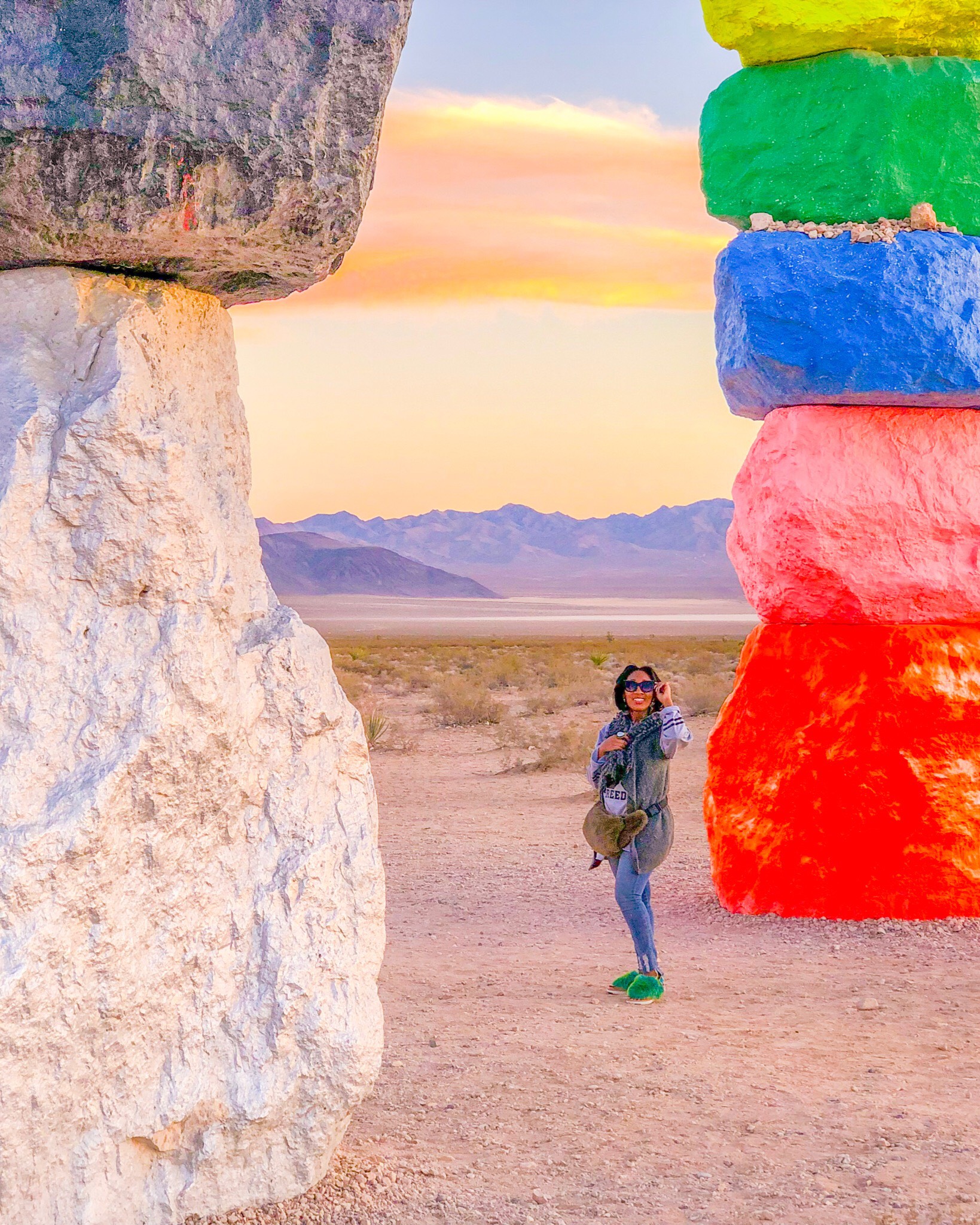 Shaunda at the 7 Magic Mountains.
