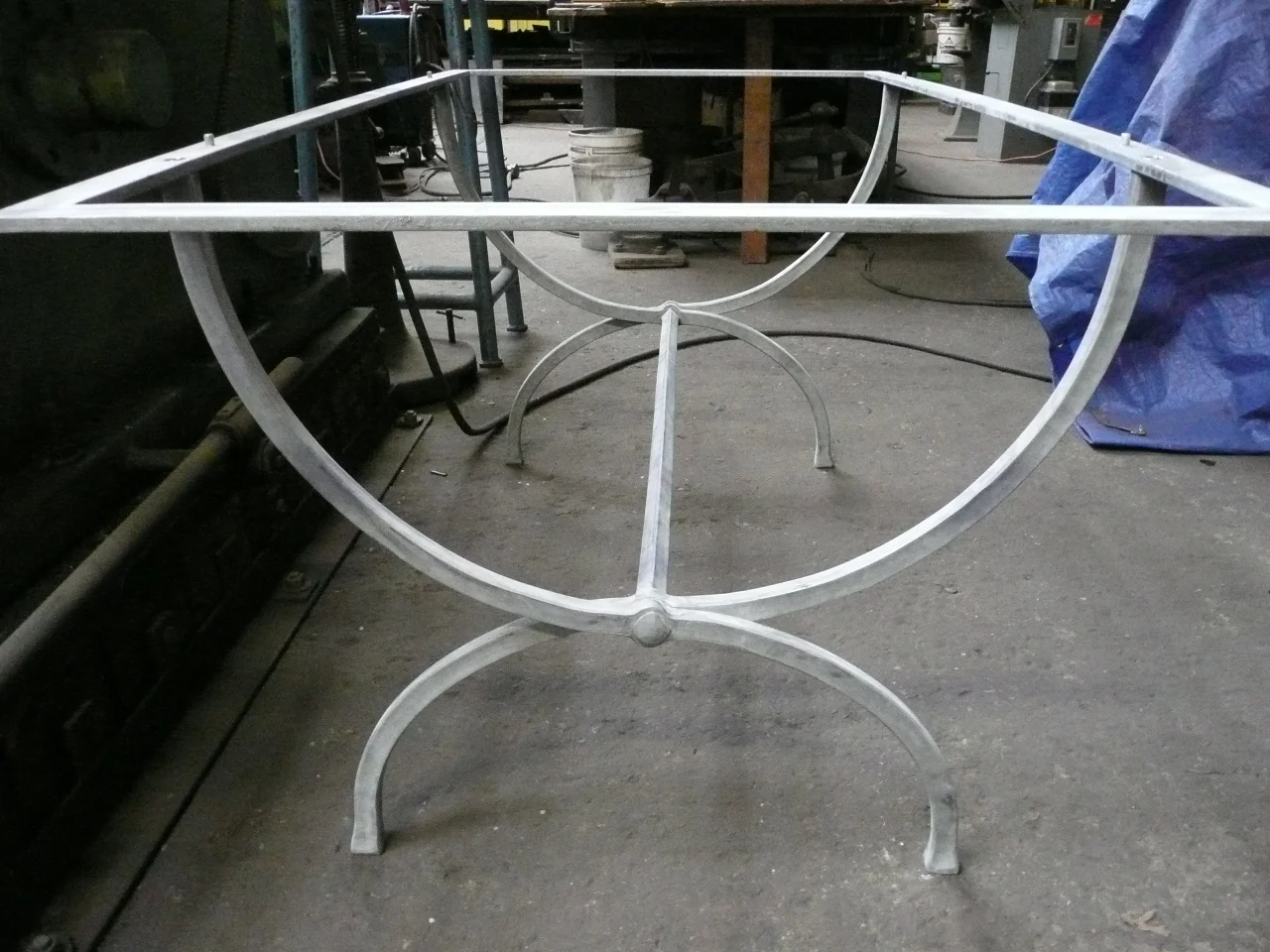 Forged steel table base