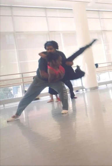 DeAngelo dancing with Cierra Cotton. Photo by Eriko Iisaku.