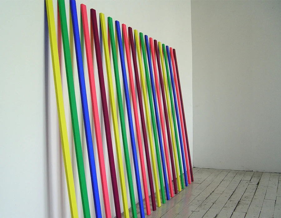 Six, 2008, acrylic on wood, 48”x 72” x 1/2”, from the series leaning (paintings). Image courtesy of Patrica Zarate.