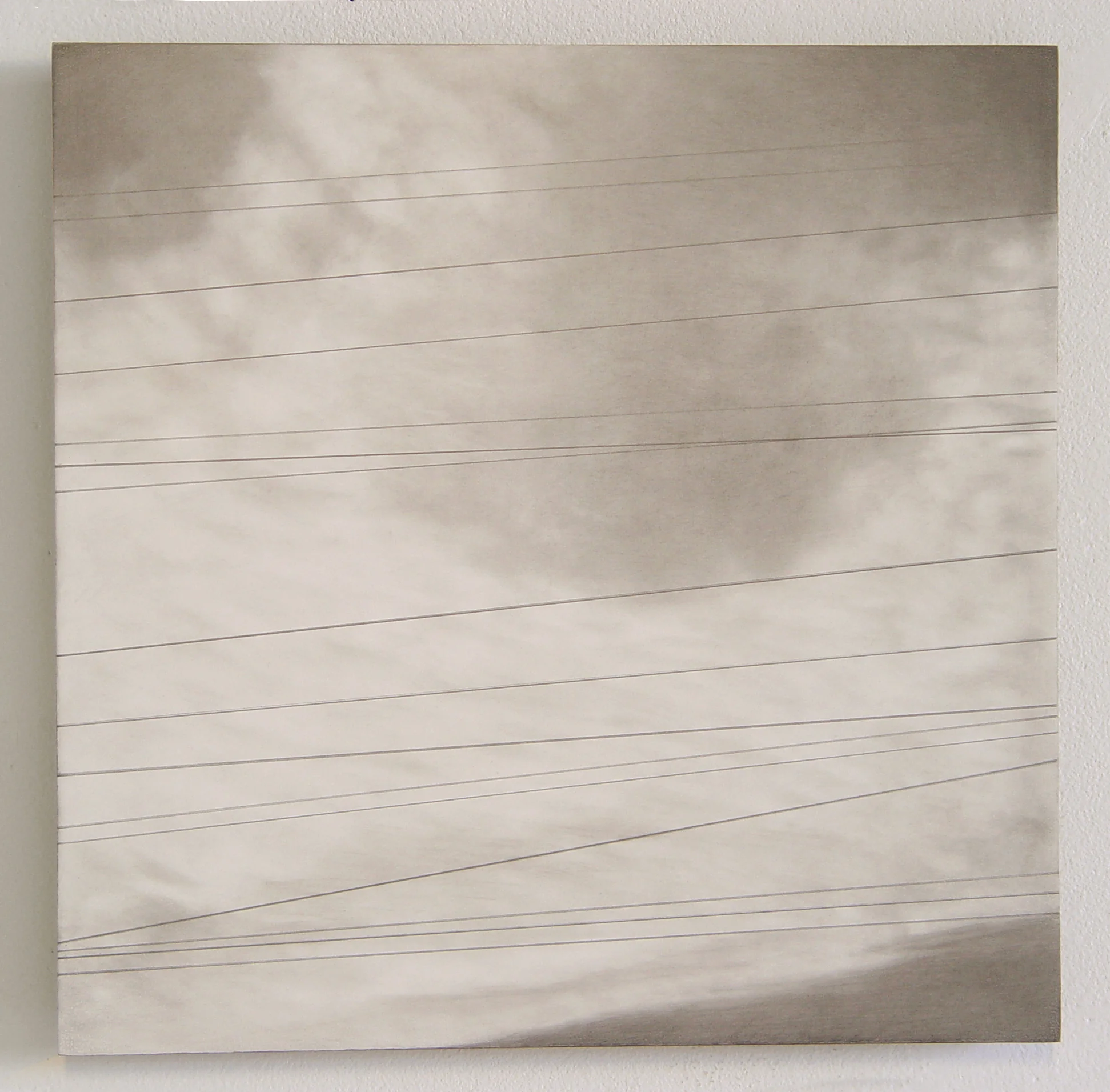 Lines #5, 2003-2004, graphite on formica mounted on masonite, 11” x 11”. Image courtesy of Patricia Zarate.