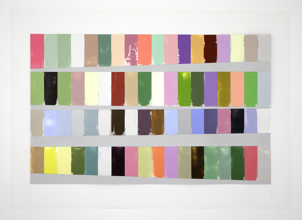A Year of Color, Adjusted for Day Length , 40 x 60 inches, acrylic on polyester resin film, 2014. Image courtesy of Debra Ramsay.