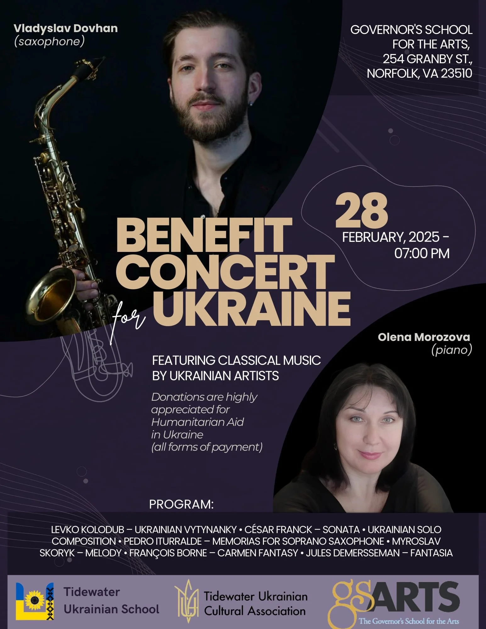 Benefit Concert for Ukraine: Saxophone and Piano