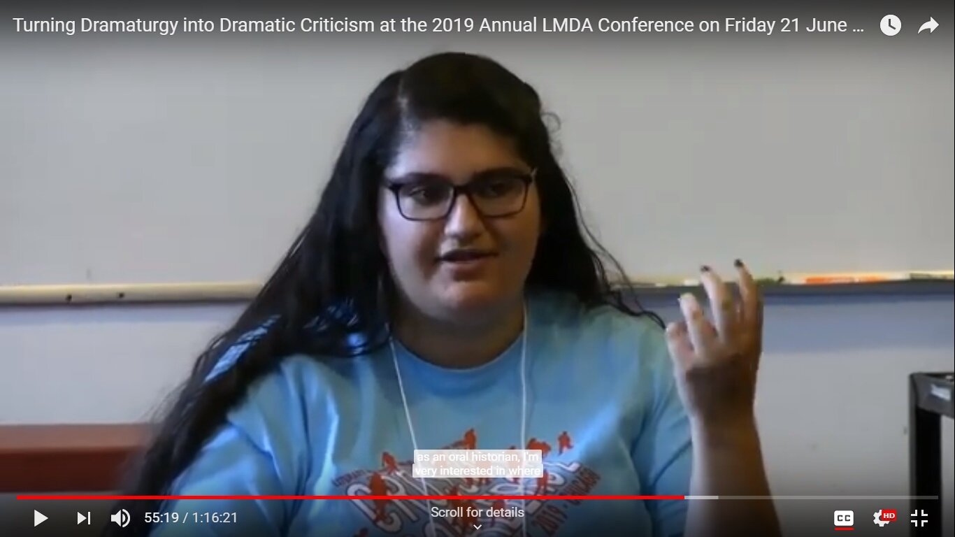 Turning Dramaturgy into Dramatic Criticism (LMDA 2019)