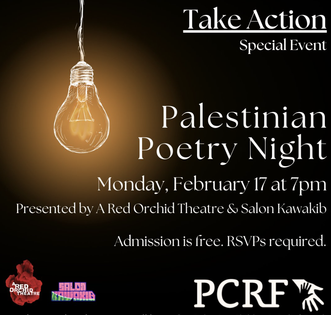 Palestinian Poetry Night: Presented by A Red Orchid Theatre and Salon Kawakib