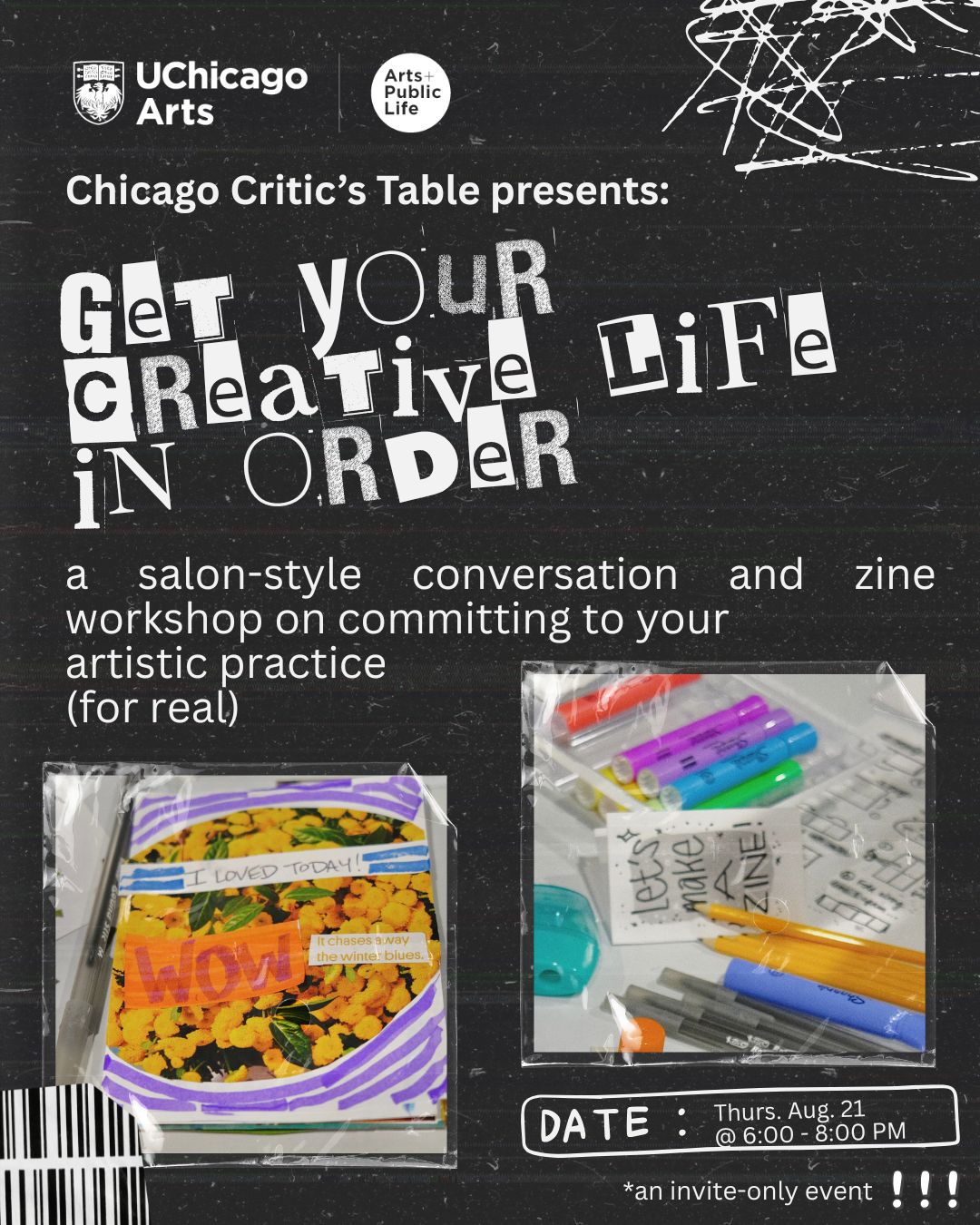 Get Your Creative Life in Order: A Salon and Zine Workshop in partnership with Arts + Public Life