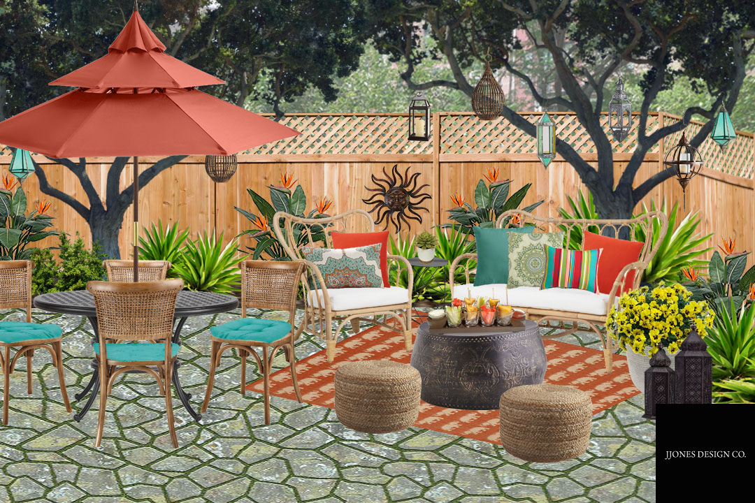 Bohemian Style Backyard Patio