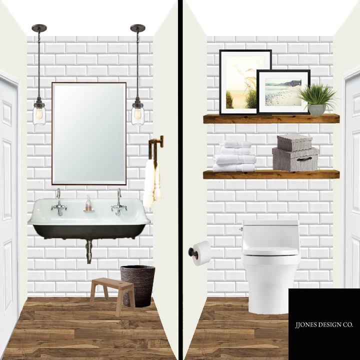 Farmhouse Style Powder Room
