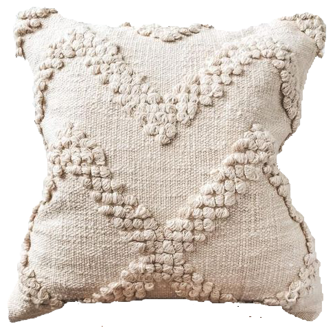 Natural bohemian chevron pillow cover | Boho beige decorative pillows