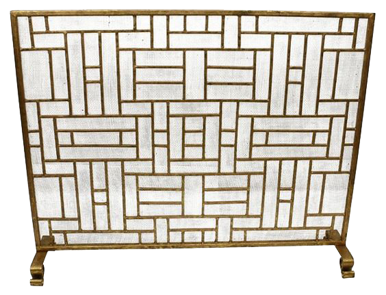 39 Inches Litzy Fireplace Screen Italian Gold copy.png