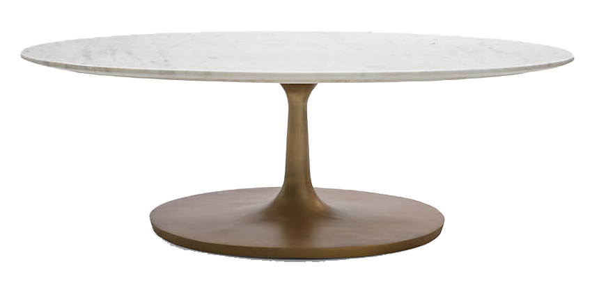 Nero White Marble Oval Coffee Table