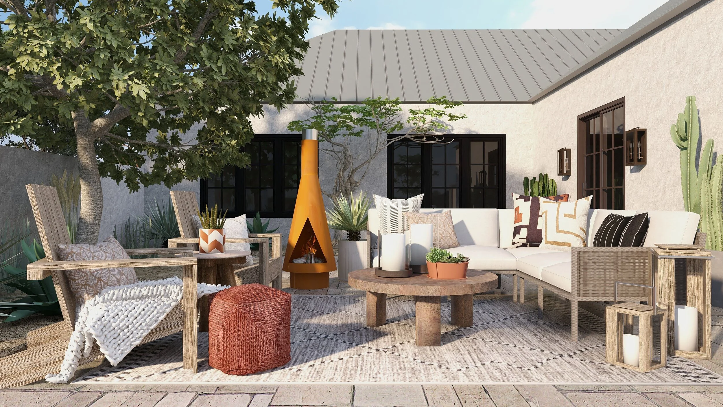 Desert Rustic Outdoor Living Space